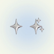 (Lucky pet～) Irregular light star geometry with mini small and exquisite S925 silver stud earrings