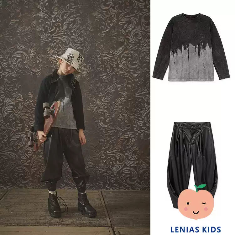lenias LN家LCF21AW秋冬 ins复古上衣＋帅气束脚皮裤