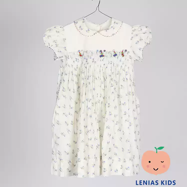 Lenias LN家 意大利 Pero25SS春夏 女童 花朵刺绣连衣裙