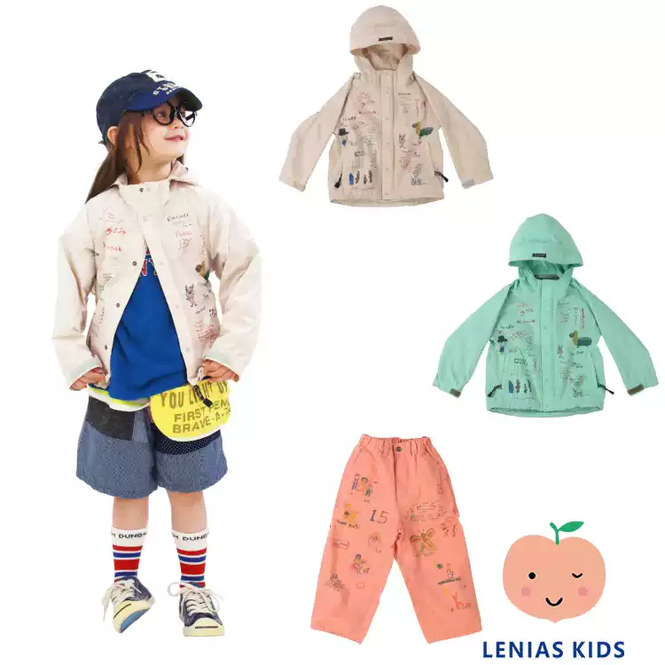 Lenias LN家Denim Dungaree25SS春夏卡通夹克外套+休闲裤