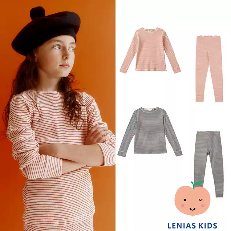 Lenias LN家 Caramel 25SS春夏 条纹柔软上衣打底+裤子 套装