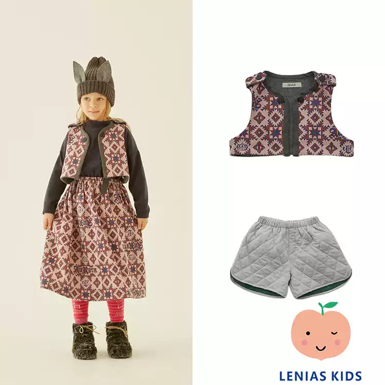 Lenias LN家eLfinFolk 23AW秋冬 印花马甲+菱格纹短裤
