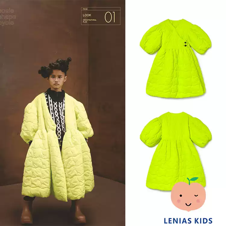 lenias LN家LCF22AW秋冬 儿童时尚厚款加绒连衣裙外套