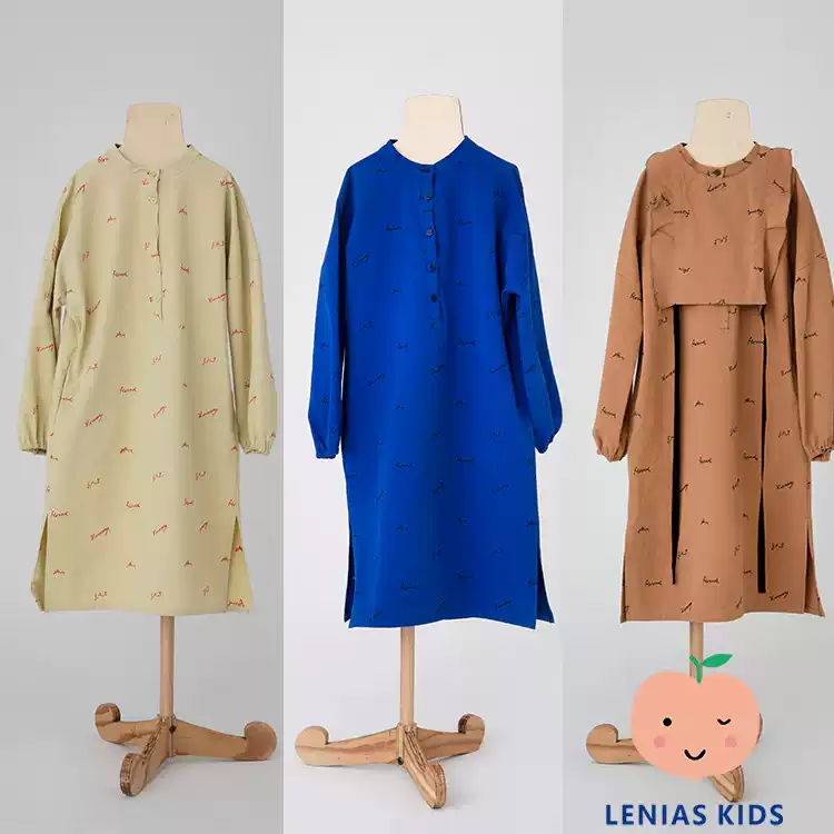 lenias LN家 folk made21AW秋冬长款女童连衣裙＋大翻领假领