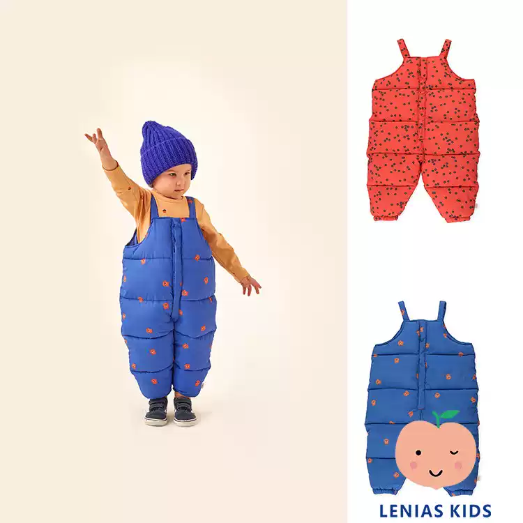 lenias LN家 Tinycottons21AW秋冬 可爱印花羽绒背带裤