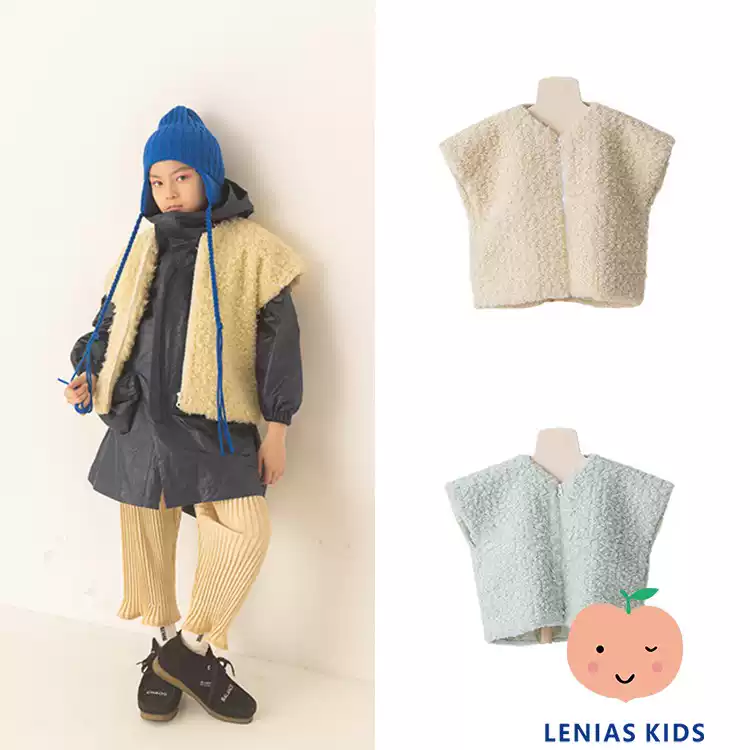 Lenias LN家日本folk made 23AW秋冬儿童保暖羊羔绒马甲