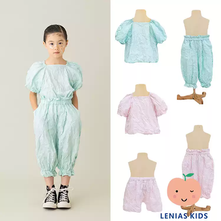 Lenias LN家日本folk made24SS春夏 亲肤泡泡袖上衣+裤子