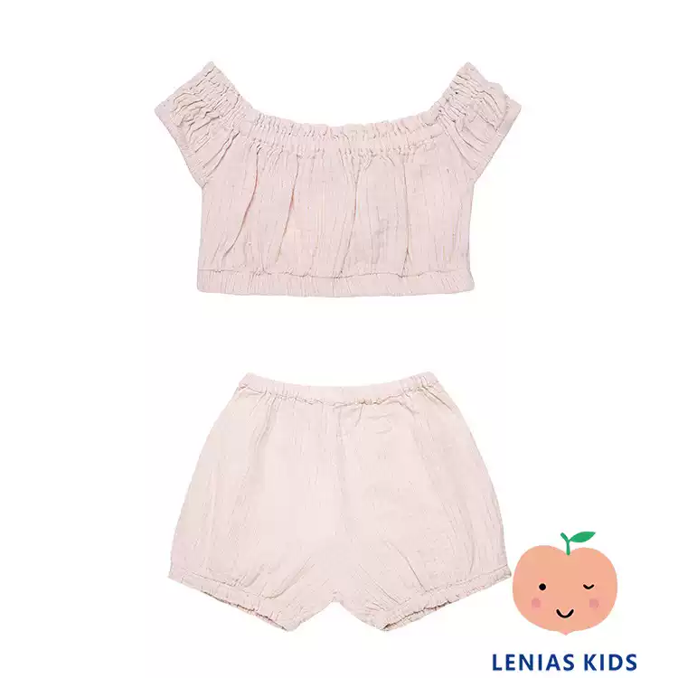 lenias LN家the new society21SS春夏嫩粉色超短可爱两件套装