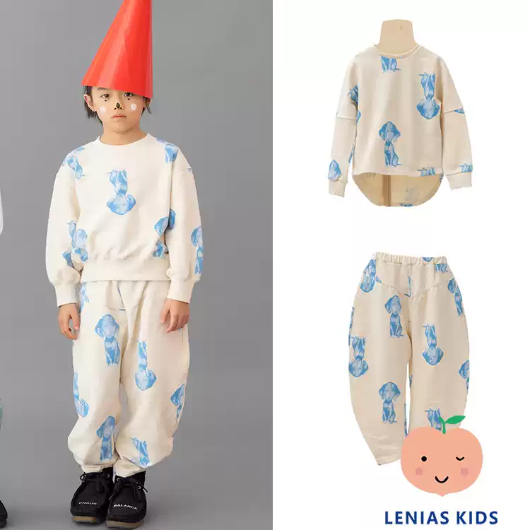Lenias LN家日本folk made24aw秋冬 卡通卫衣+裤子套装