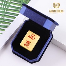 Brass mahjong tiles custom Guangdong mahjong lettering gift mahjong small gold mahjong home mahjong dice gift