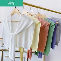 Summer sunscreen collar shoulder fake collar small shawl Knitted air-conditioned room scarf Female external protection cervical spine ice silk office