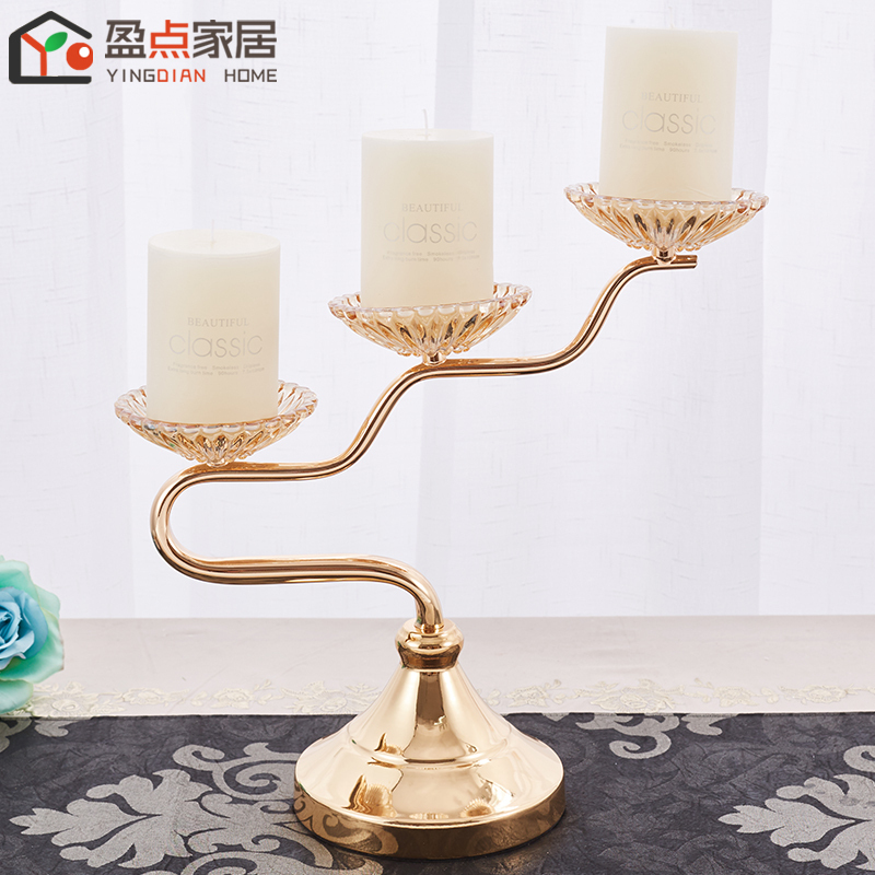 Candleholder Creative European Candlelight Dinner Projects Romantic American Retro Iron Art Copper Plated Table Jewelry