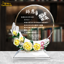 Teachers Day Customized Crystal Trophy Medals Customized Painted Ceramics Send Teacher Retirement Classmate Commemorative Gifts