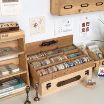 * Tomato Sensen * Tape Storage Wenchuang Market Stationery Store Display Cabinet Display Cabinet Solid Wood Retro Display Stand