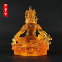 Glazed yellow God of Wealth Buddha statues