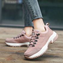 Leather hiking shoes women waterproof non-slip spring autumn light breathable outdoor sports shoes cowhide leather hiking shoes men
