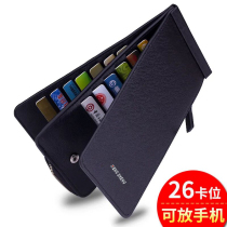 Mens Card Bag Multi-Card Bank Card Bag Credit Card Sleeve Woman Type Ultra Slim Long Section Large Capacity Zipped Mobile Phone Bag Tide