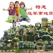 Army small soldier war model simulation military base plastic Corps nostalgic children toy soldier set