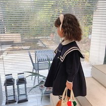 Girls college style dress Western style 2021 spring childrens navy style Korean version of the jacket baby cotton skirt