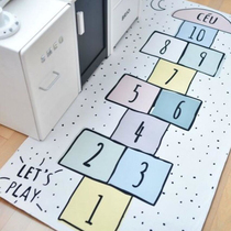 INS Wind Children House Square Ground Mat Digital Checkers Jump House Game Mat Baby Baby Toy Mat Crawl Mat