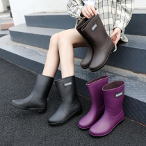 Fashion rain shoes womens short tube water shoes rain boots high tube rain shoes waterproof non-slip thick wear-resistant low-top overshoes