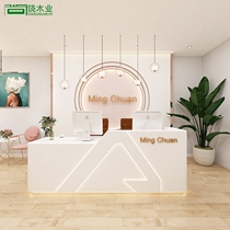 Modern and simple beauty salon Bar nail salon Cashier Company front desk Clothing store Creative hair salon reception desk