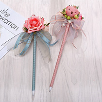 New Valentines Day Korean signature pen creative flower bear ballpoint pen advertising handmade gift pen