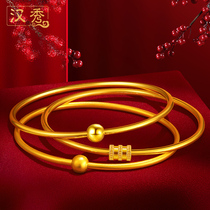 Hanxiu inheritance of ancient gold bracelet gold bracelet womens plain circle Pure gold kaleidoscope small waist bracelet gold new