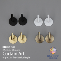 Small right angle curtain wall hook Hanging wall hook can be free of drilling and nail-free paste type Brass color pair Nordic American light luxury