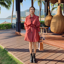 Windbreaker womens mid-length small man 2021 new spring and autumn fashion age-reducing temperament goddess fan coat coat tide
