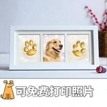 Dog paw print commemorative pet hand-foot print ink frame diy cat claw ink souvenir pet ink frame