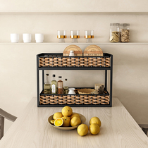 Kitchen dining table storage desktop shelf multi-layer household snack utility rack living room white storage shelf artifact