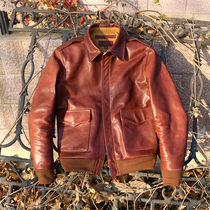 Real leather clothing male jacket A2 Flying Horse Pippa mens retro to make the old Amei click the American vintage retro