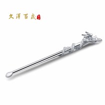 Wenze 100-year-old silver square faucet ear digging spoon S990 foot silver ear digging spoon Ear steak digging spoon spoon NO1781