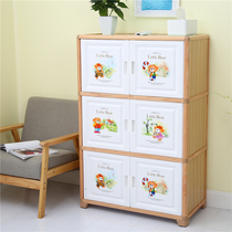65 80 wide thick extra-large double door Childrens wardrobe open door locker plastic combination storage cabinet