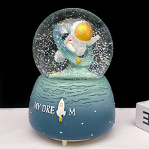 Astronaut music snow crystal ball astronauts music box Qixi Festival to send men and women friends children holiday gifts