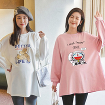 Pregnant women autumn set fashion T-shirt long sleeve new coat Net Red large size sweater autumn 2021 spring and autumn