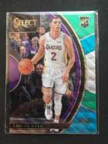 NBA Star Card 2017-18 select Lakers Ball brother Bauer rookie RC tricolor fold