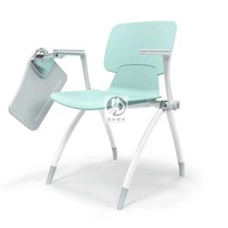 Shallow green conference chair with writing board can be connected to the training chair table and chair integrated stackable student chair with pulley
