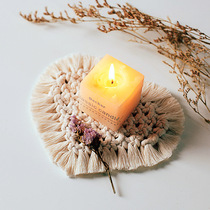 INS same hand-made cotton woven coaster DIY tassel placemats insulation mat scented candle mat desktop furnishings pendulum