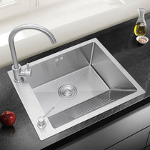 Balcony 304 stainless steel laundry sink Manual laundry sink with washboard laundry basin Single slot under-table basin Household