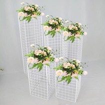 Wedding props Wrought iron grid road guide Foldable catwalk box road guide Wedding stage welcome area grid ornaments
