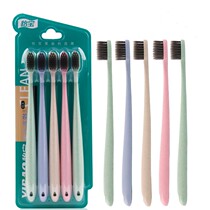 Explosive 5 sets of wheat straw toothbrush soft hair Adult Small head Bamboo Charcoal Home adult high-grade