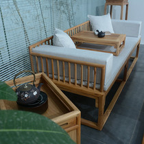 Old Elm Luohan bed paint-free solid wood furniture New Chinese sofa bed antique noble concubine Zen beauty couch custom-made