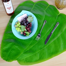 Simulation Banana Leaf Restaurant barbecue food gasket fake decoration green leaf outdoor grill placed plastic large leaves