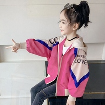 Autumn girl jacket 2021 New Net Red childrens coat student Korean jacket little girl foreign wind coat tide