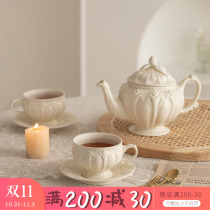 French afternoon teapot retro elegant cup and saucer black tea home new bone china tea set ceramic luxury European style British style