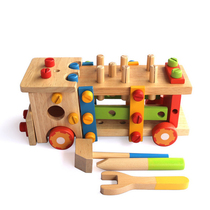 Wooden Playhouse Wooden Disassembly and Assembly Variable Nut Large Tool Car Multifunctional Childrens Educational Toys Promotion