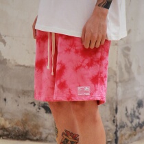 (EruptionLab)Tide brand summer tie-dyed cotton loose tooling shorts mens and womens straight five-point pants