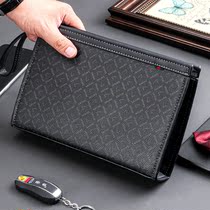 Hong Kong Mens New Handbags Personality Casual Business Handbags Big Capacity Clips Hand Grip Bag Mens Bag Tide